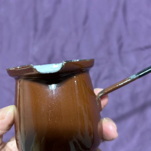 jezve or ibrik, used for making Turkish coffee - enamel coated metal - Picture 6 of 11